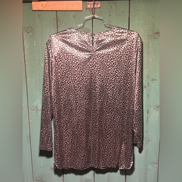 Vintage Giorgio Sant Angelo Metallic Cheetah Print Top With Shoulder Pads - Picture 2 of 4